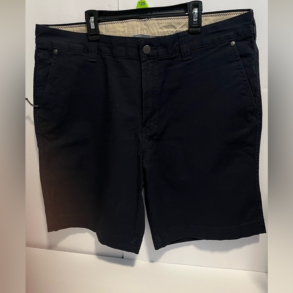 Columbia Men's Dark Blue Regular Fit Flat Front 6 Pockets Shorts Size 36 W. 10L